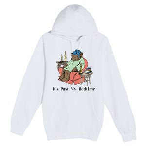 ItS Past My Bedtime Bear Taking A Nap Next To Books Premium Pullover Hoodie