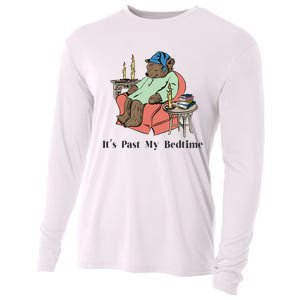 ItS Past My Bedtime Bear Taking A Nap Next To Books Cooling Performance Long Sleeve Crew