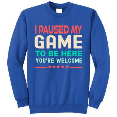 I Paused My Game To Be Here YouRe Welcome Retro Gamer Great Gift Sweatshirt