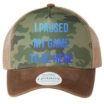 I Paused My Game To Be Here Gamer Hooded Cute Funny Gift Legacy Tie Dye Trucker Hat