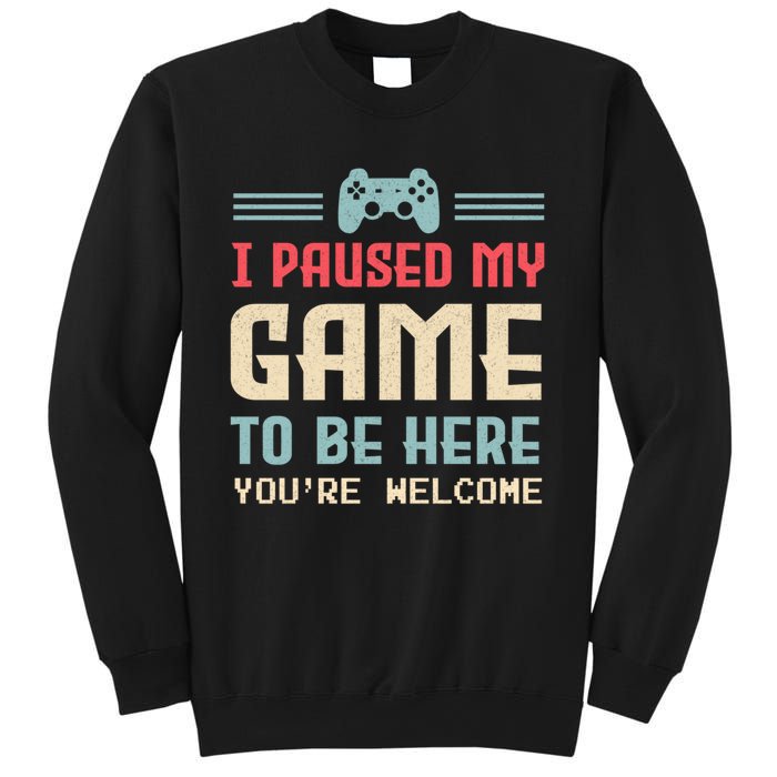 I Paused My Game To Be Here Youre Welcome Retro Gamer Gift Sweatshirt