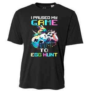 I Paused My Game To Egg Hunt Easter Funny Gamer Cooling Performance Crew T-Shirt