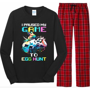 I Paused My Game To Egg Hunt Easter Funny Gamer Long Sleeve Pajama Set