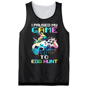 I Paused My Game To Egg Hunt Easter Funny Gamer Mesh Reversible Basketball Jersey Tank