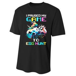 I Paused My Game To Egg Hunt Easter Funny Gamer Performance Sprint T-Shirt