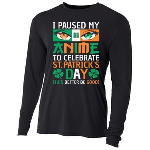 I Paused My Anime To Celebrate St Patricks Day Funny Anime Cooling Performance Long Sleeve Crew