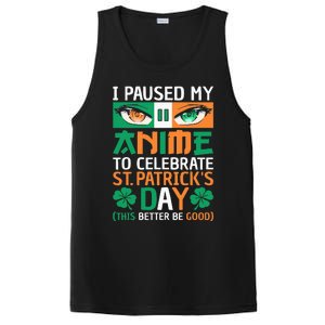 I Paused My Anime To Celebrate St Patricks Day Funny Anime PosiCharge Competitor Tank