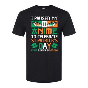 I Paused My Anime To Celebrate St Patricks Day Funny Anime Softstyle CVC T-Shirt