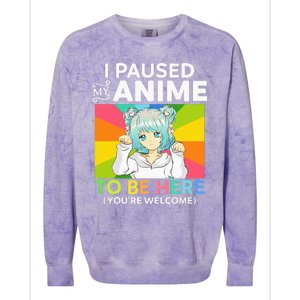 I Paused My Anime To Be Here Kawaii Manga Anime N Girl Colorblast Crewneck Sweatshirt