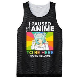 I Paused My Anime To Be Here Kawaii Manga Anime N Girl Mesh Reversible Basketball Jersey Tank