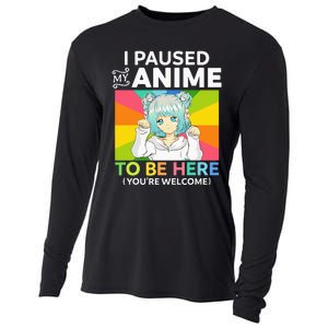 I Paused My Anime To Be Here Kawaii Manga Anime N Girl Cooling Performance Long Sleeve Crew