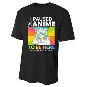 I Paused My Anime To Be Here Kawaii Manga Anime N Girl Performance Sprint T-Shirt