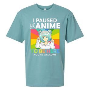 I Paused My Anime To Be Here Kawaii Manga Anime N Girl Sueded Cloud Jersey T-Shirt