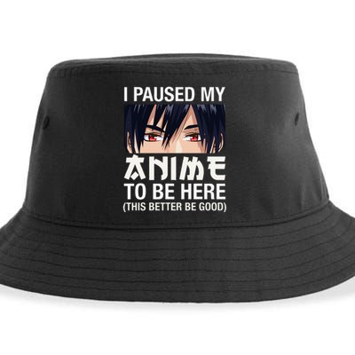 I Paused My Anime To Be Here Japan Kawaii Manga Sustainable Bucket Hat