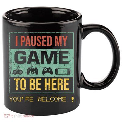 I Paused My Game To Be Here Gamer Gaming Retro Vintage Gift 11oz C Handle Ceramic Mug