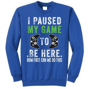 I Paused My Game To Be Here How Fast Can We Do This Gift Sweatshirt