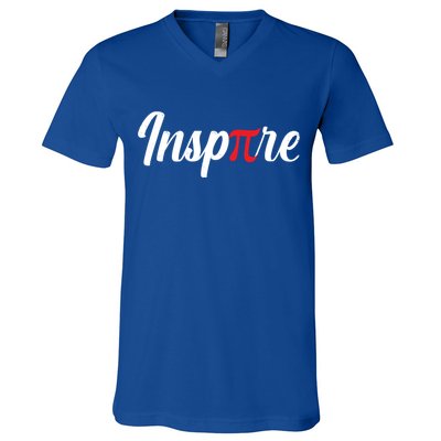 Inspire Pi Math Teacher Funny Pi Day 3 14 National Pi Day Meaningful Gift V-Neck T-Shirt