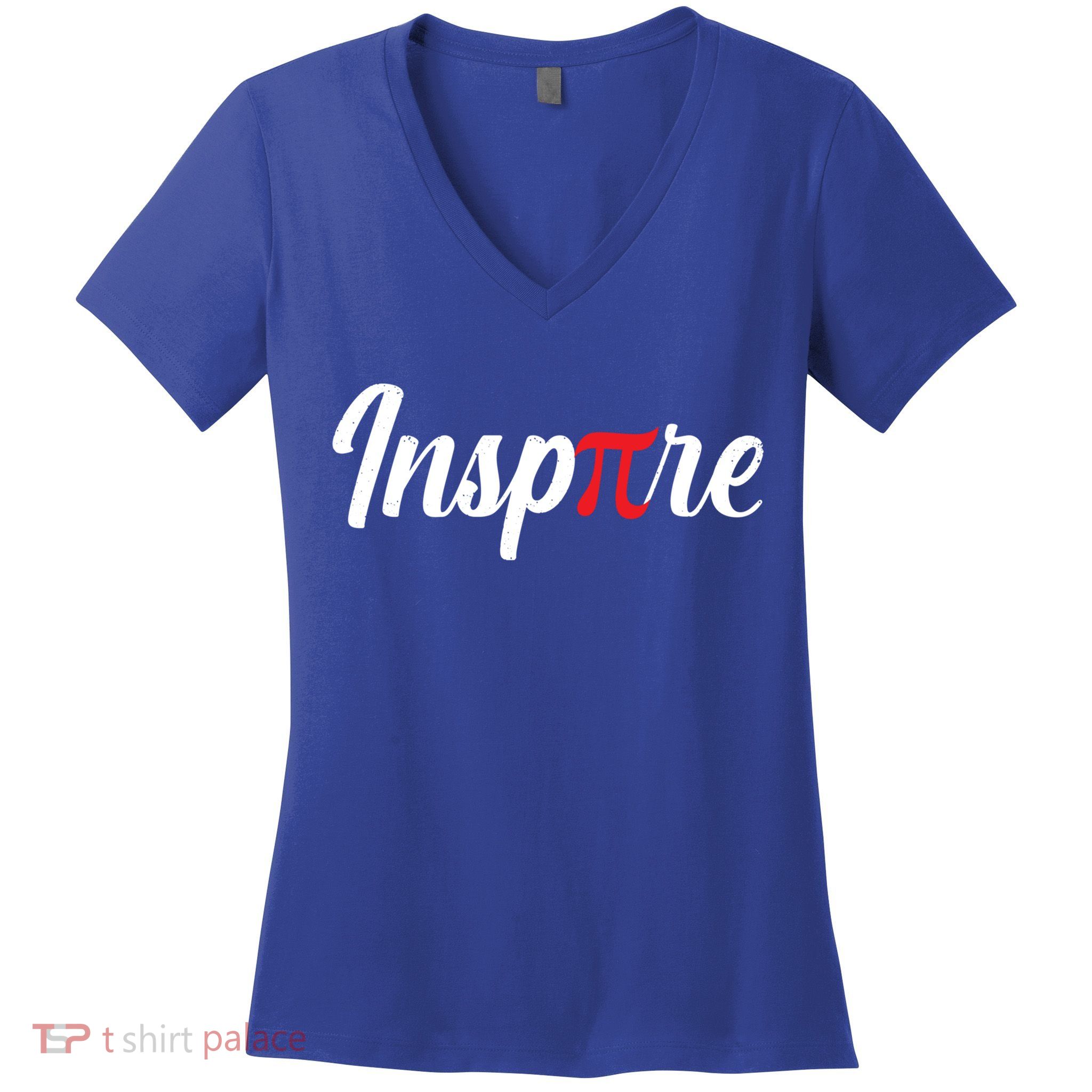 Inspire Pi Math Teacher Funny Pi Day 3 14 National Pi Day Meaningful Gift Women's V-Neck T-Shirt