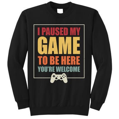 I Paused My Game To Be Here Youre Welcome Funny Gamers Gifts Sweatshirt