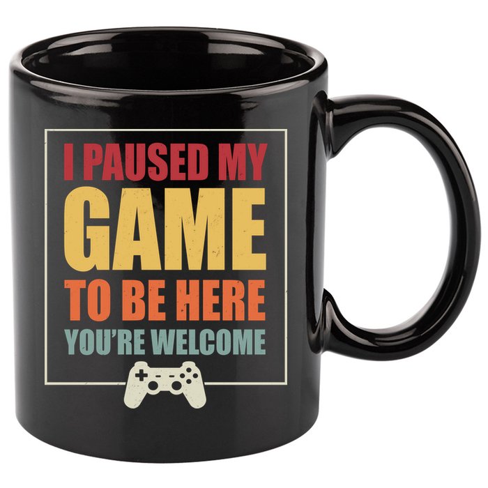 I Paused My Game To Be Here Youre Welcome Funny Gamers Gifts 11oz C Handle Ceramic Mug