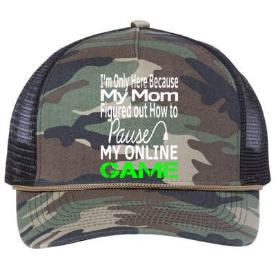 I Paused My Game To Be Here Gift Online Mom Wife Funny Gift Retro Rope Trucker Hat Cap