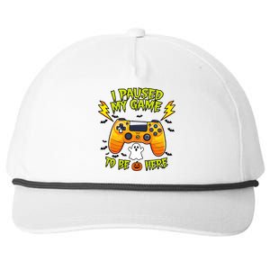 I Paused My Game Tobe Here Halloween Gaming Funny Gamer Gift Snapback Five-Panel Rope Hat