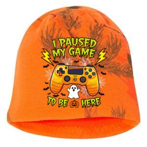 I Paused My Game Tobe Here Halloween Gaming Funny Gamer Gift Kati - Camo Knit Beanie