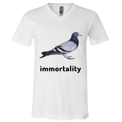 Immortality Pigeon Meme Oddly Weirdcore V-Neck T-Shirt