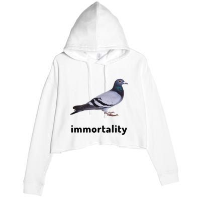 Immortality Pigeon Meme Oddly Weirdcore Crop Fleece Hoodie