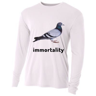 Immortality Pigeon Meme Oddly Weirdcore Cooling Performance Long Sleeve Crew