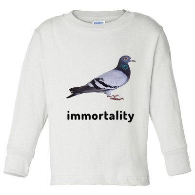 Immortality Pigeon Meme Oddly Weirdcore Toddler Long Sleeve Shirt