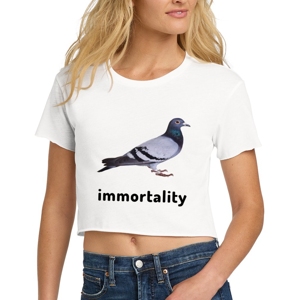 Immortality Pigeon Meme Oddly Weirdcore Crop Top