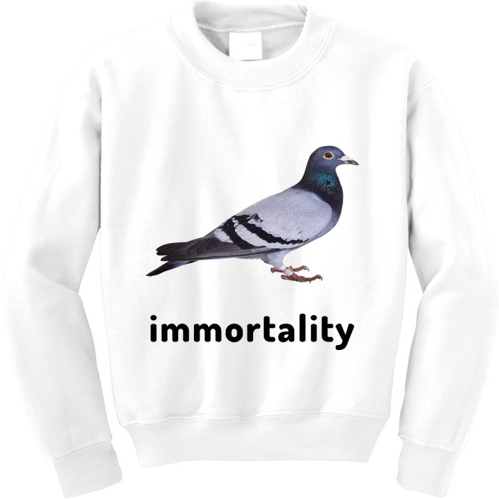 Immortality Pigeon Meme Oddly Weirdcore Kids Sweatshirt