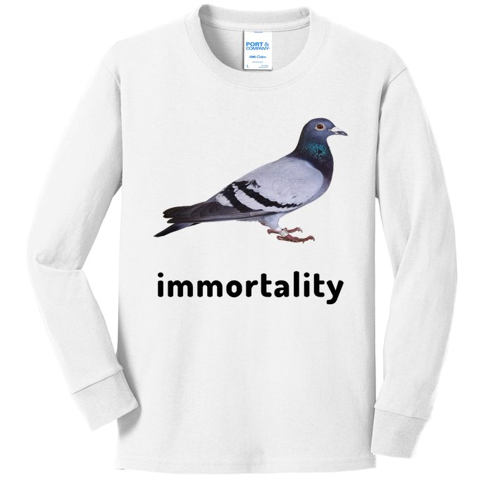 Immortality Pigeon Meme Oddly Weirdcore Kids Long Sleeve Shirt