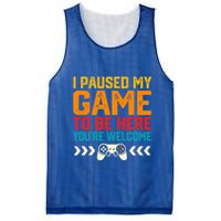 I Paused My Game To Be Here Funny Video Gamer  Mesh Reversible Basketball Jersey Tank