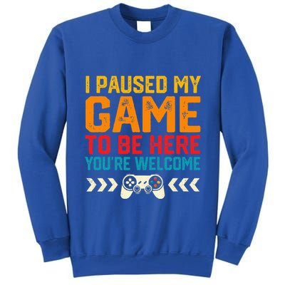 I Paused My Game To Be Here Funny Video Gamer  Tall Sweatshirt