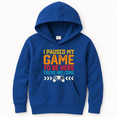 I Paused My Game To Be Here Funny Video Gamer  Kids Hoodie