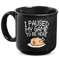 I Paused My Game To Be Here Pixel Turkey 15oz Campfire Ceramic Mug