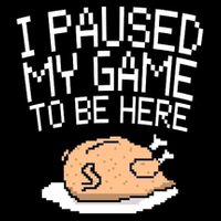 I Paused My Game To Be Here Pixel Turkey Drawstring Bag