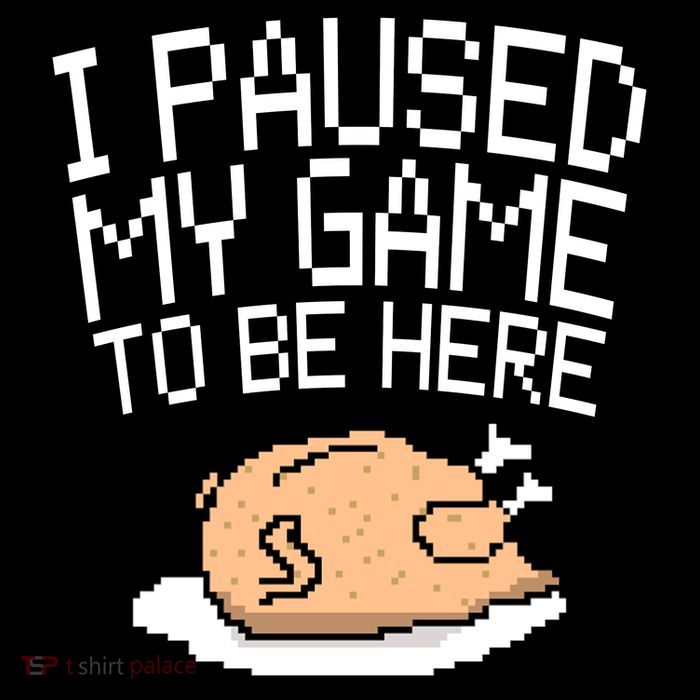 I Paused My Game To Be Here Pixel Turkey Cooling Performance Long Sleeve Crew