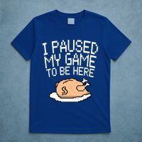 I Paused My Game To Be Here Pixel Turkey T-Shirt