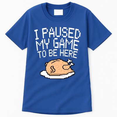 I Paused My Game To Be Here Pixel Turkey Tall T-Shirt