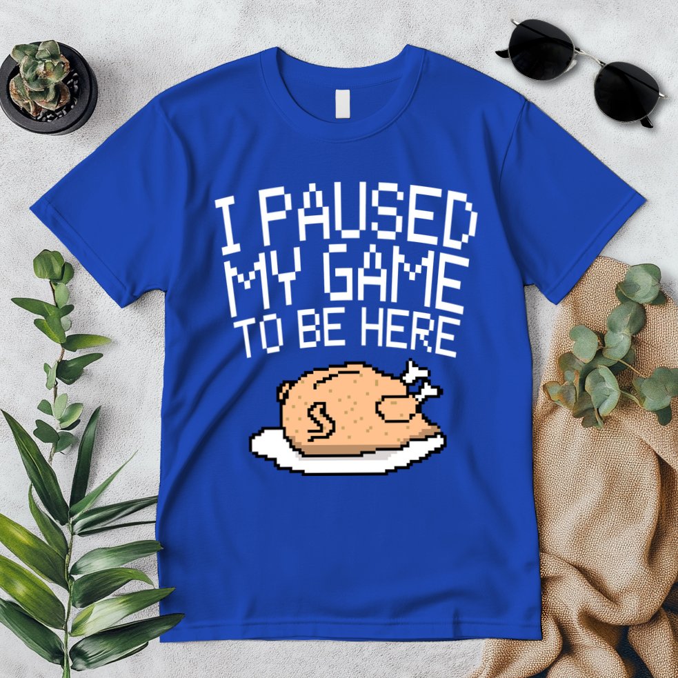 I Paused My Game To Be Here Pixel Turkey Premium T-Shirt