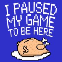 I Paused My Game To Be Here Pixel Turkey Pom Pom 12in Knit Beanie