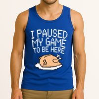 I Paused My Game To Be Here Pixel Turkey Tank Top