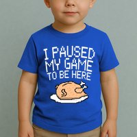 I Paused My Game To Be Here Pixel Turkey Toddler T-Shirt