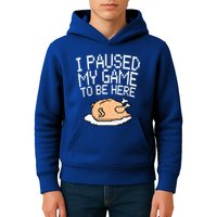 I Paused My Game To Be Here Pixel Turkey Kids Hoodie
