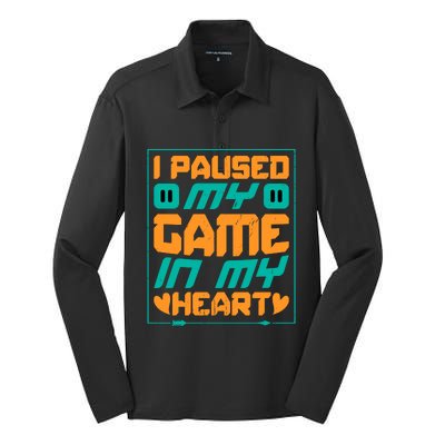 I Paused My Game T Silk Touch Performance Long Sleeve Polo