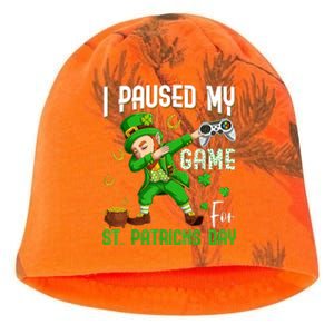 I Paused My Game For St Patricks Day Dabbing Leprechaun Boys Kati - Camo Knit Beanie