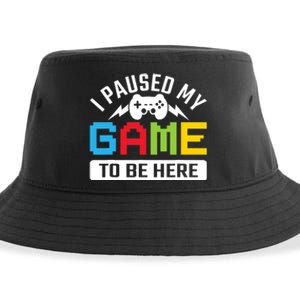 I Paused My Game To Be Here Youre Welcome Retro Gamer Gift Sustainable Bucket Hat